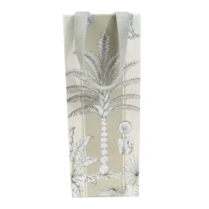 Caspari Southern Palms Ivory & Flax Wine & Bottle Gift Bags