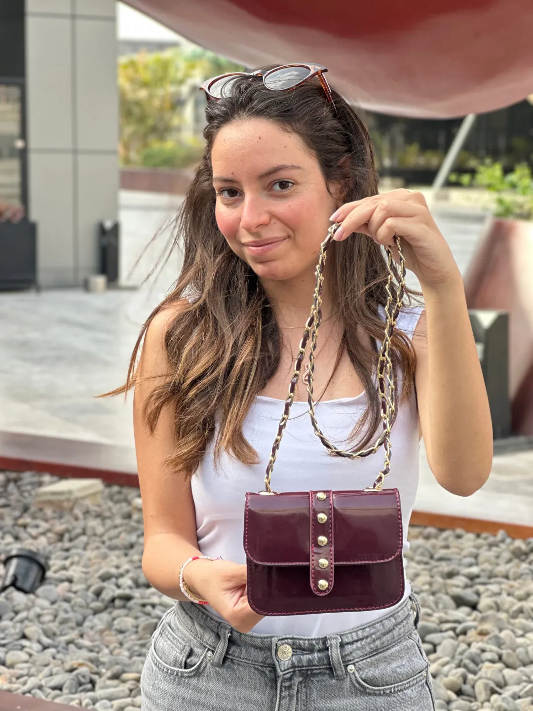 Celeste Charm Burgundy Bag