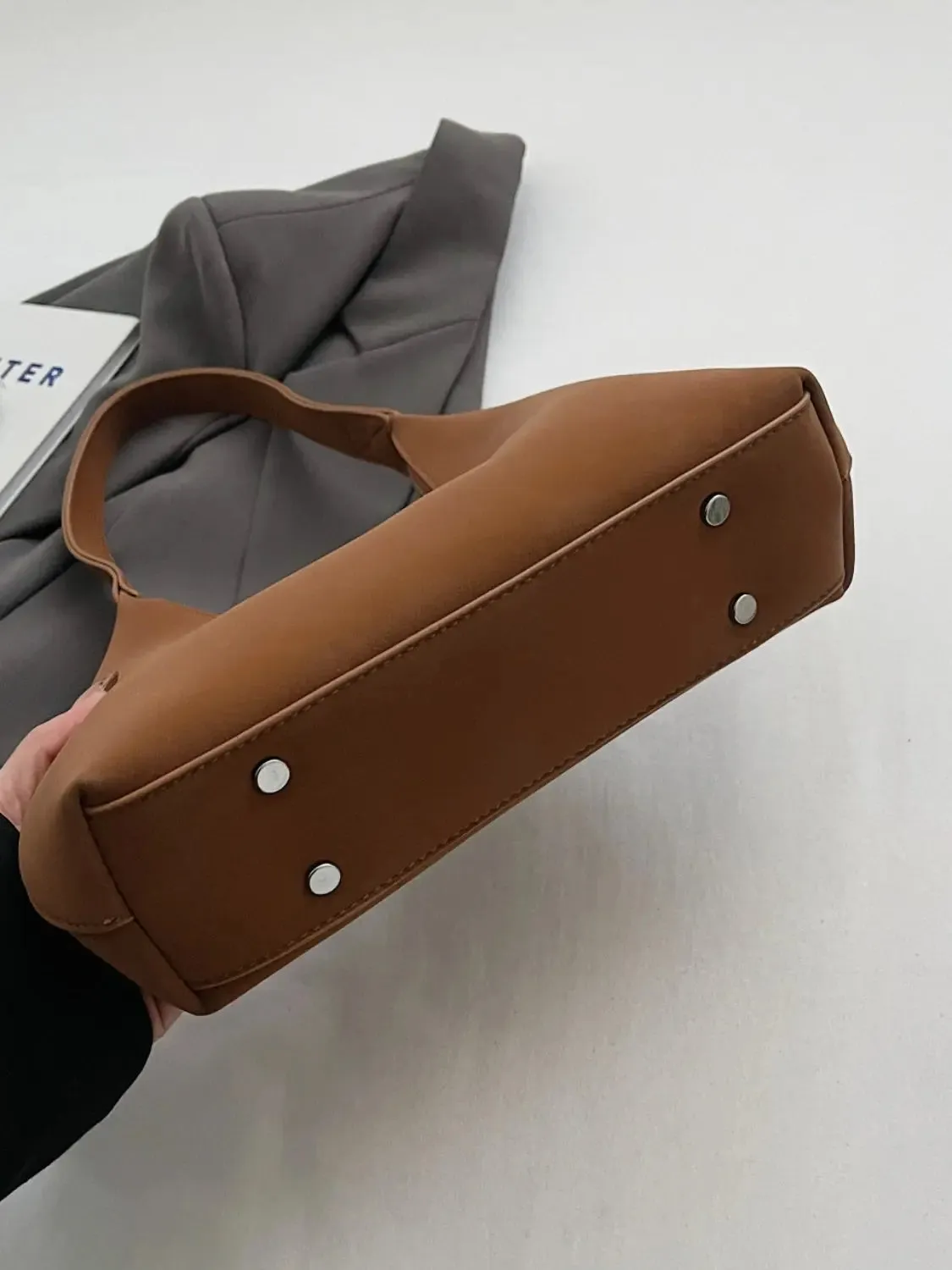 'Clara' Suede Hobo Style Shoulder Bag