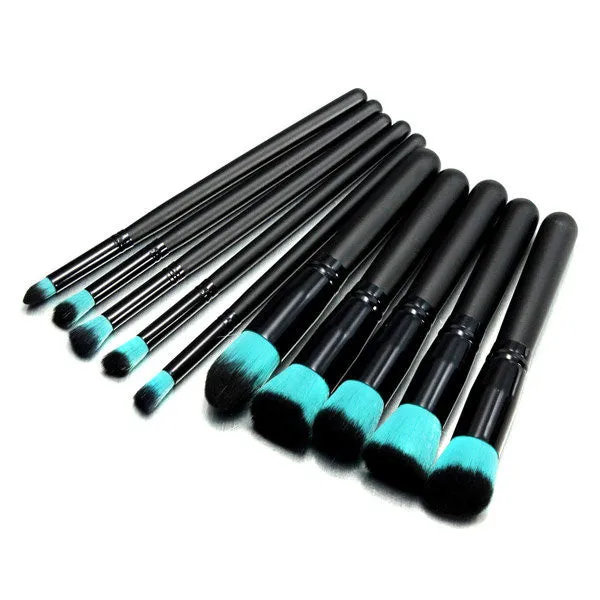 Cosmetic Foundation Set Kit 10Pcs Professional Eyeshadow Makeup Brushes Powder