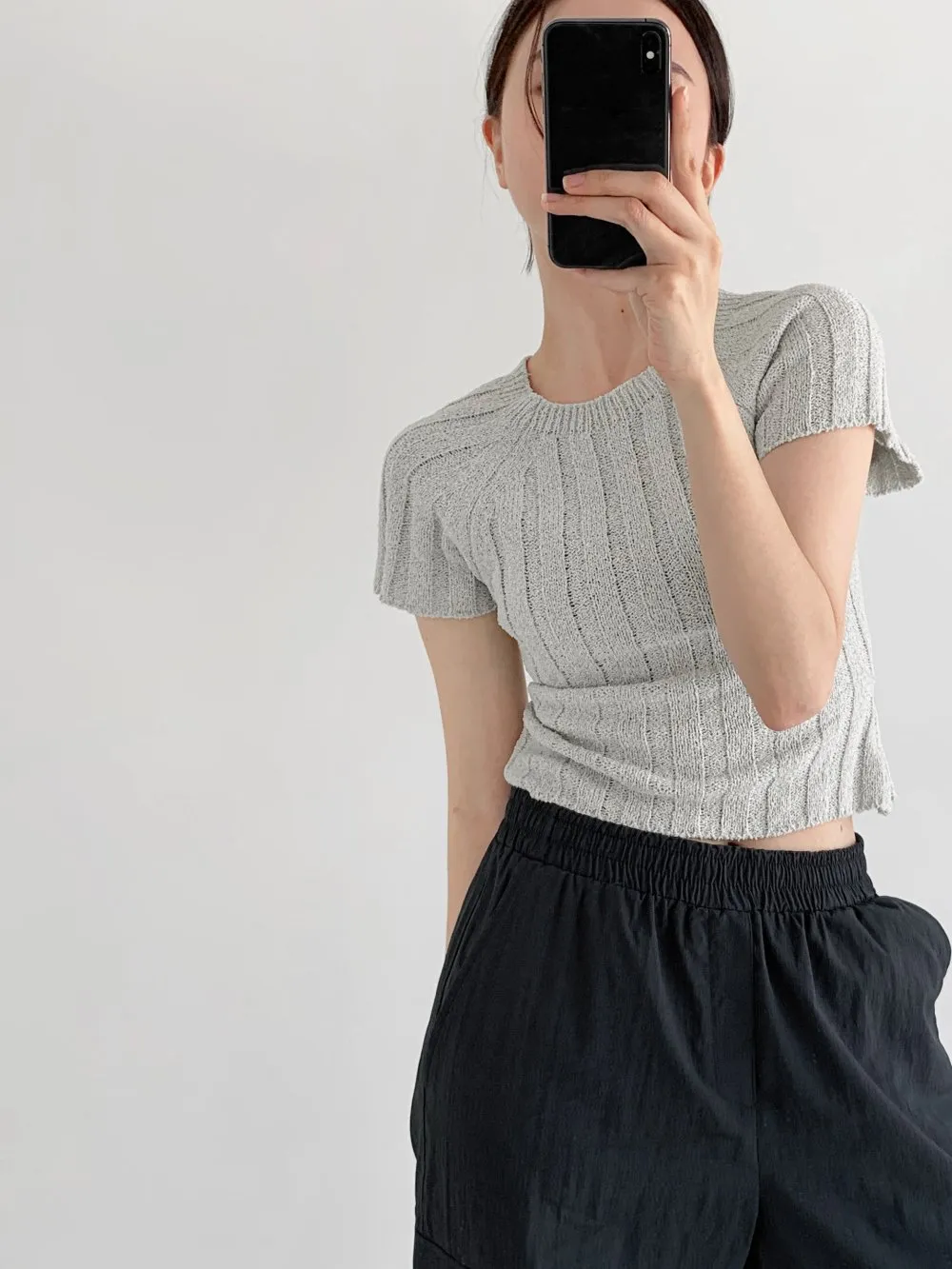Crop Raglan Knit