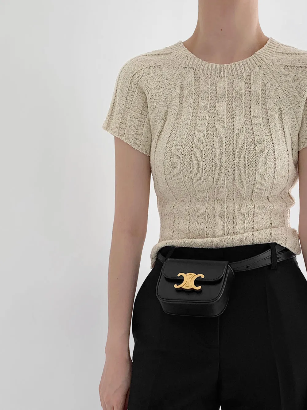 Crop Raglan Knit