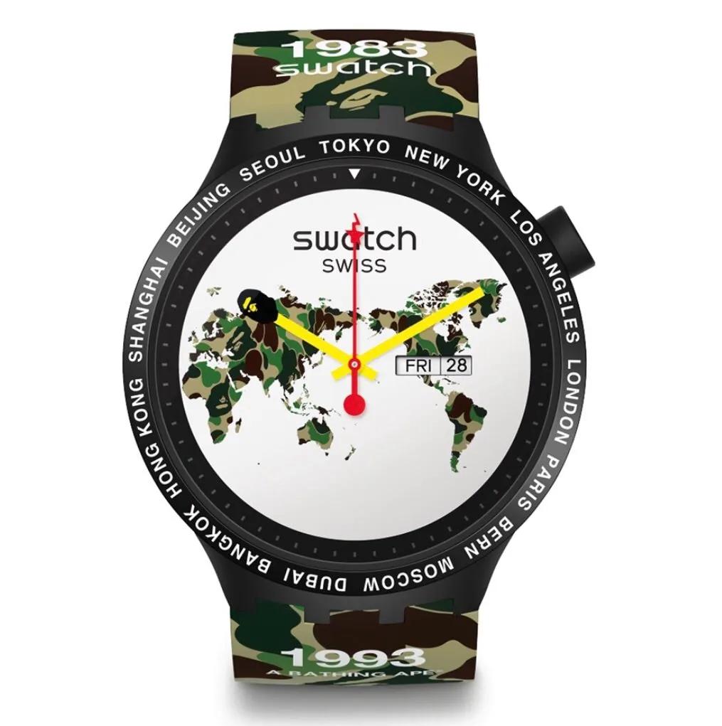 DS! Bape x Swatch Big Bold Global Edition ABC Camo Watch