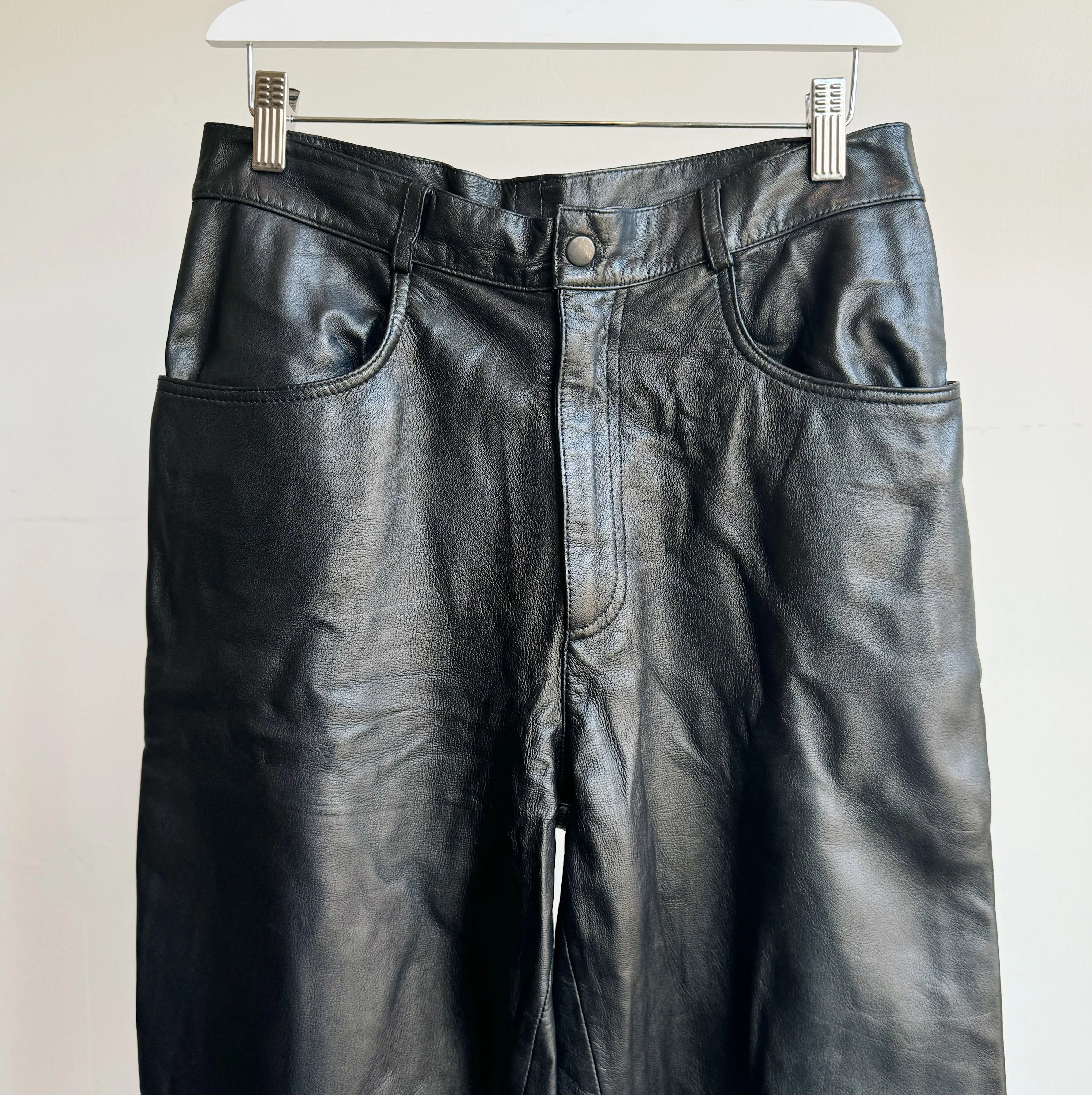 Ebony Glossy Leather Pants