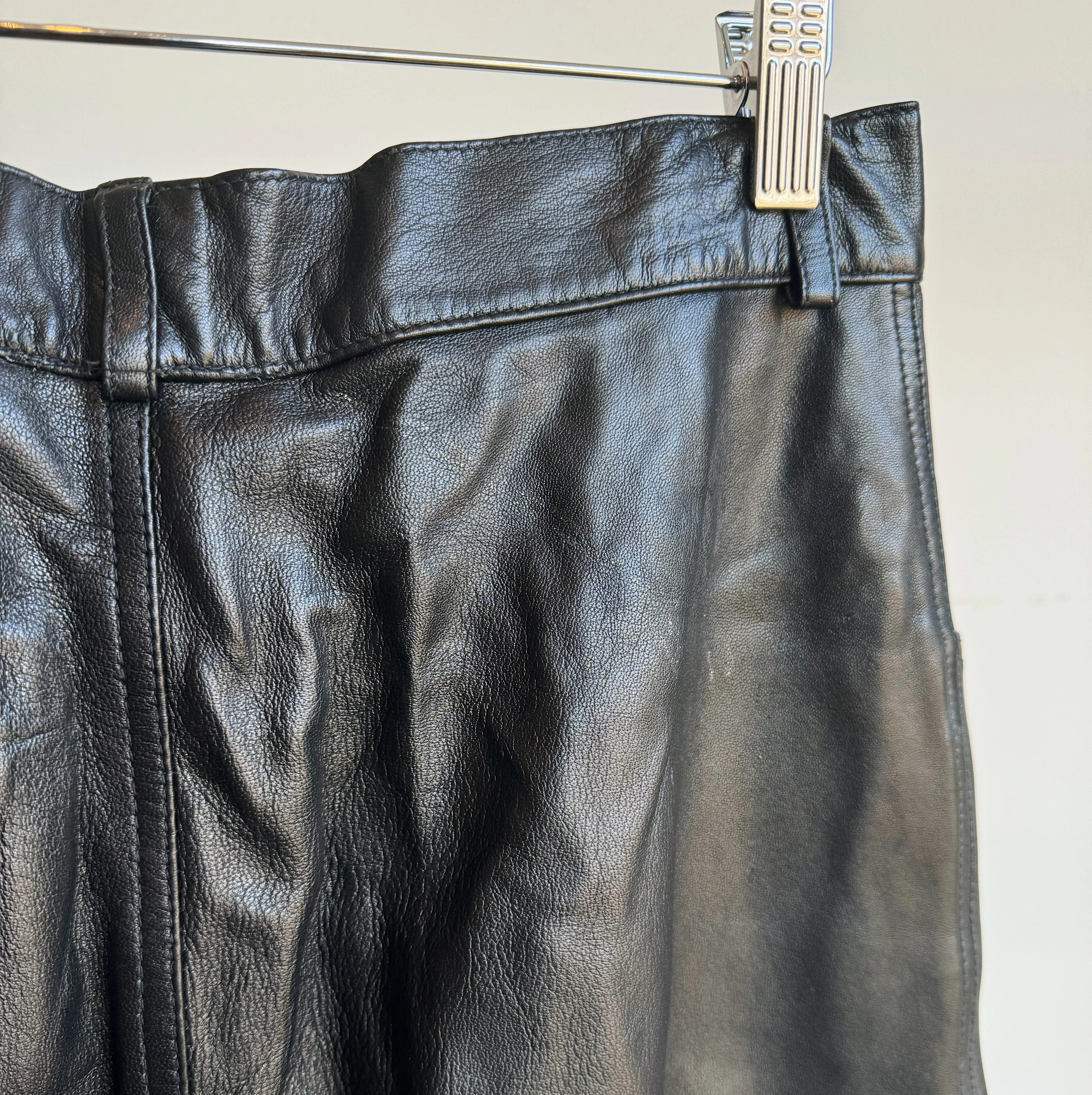 Ebony Glossy Leather Pants