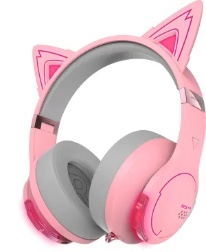 Edifier G5BT Cat Pink Hi-Res Bluetooth Gaming Headset with Hi-Res, Low Latency 45ms ( 5ms), RGB Lighting, Multi-Mode, Bluetooth v5.2/AUX