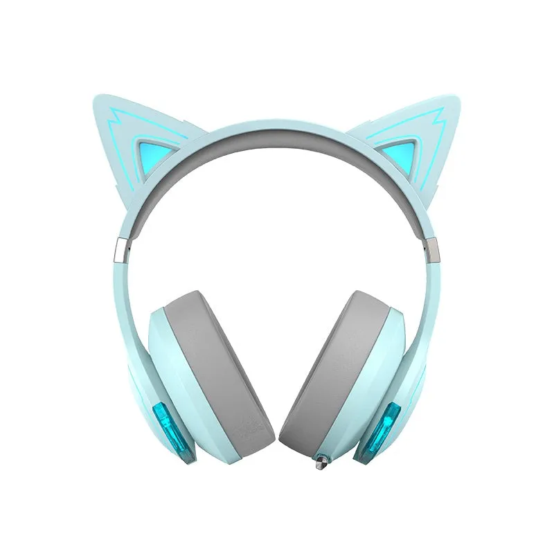 Edifier G5BT Cat Sky Blue Hi-Res Bluetooth Gaming Headset with Hi-Res, Low Latency 45ms ( 5ms), RGB Lighting, Multi-Mode, Bluetooth v5.2/AUX