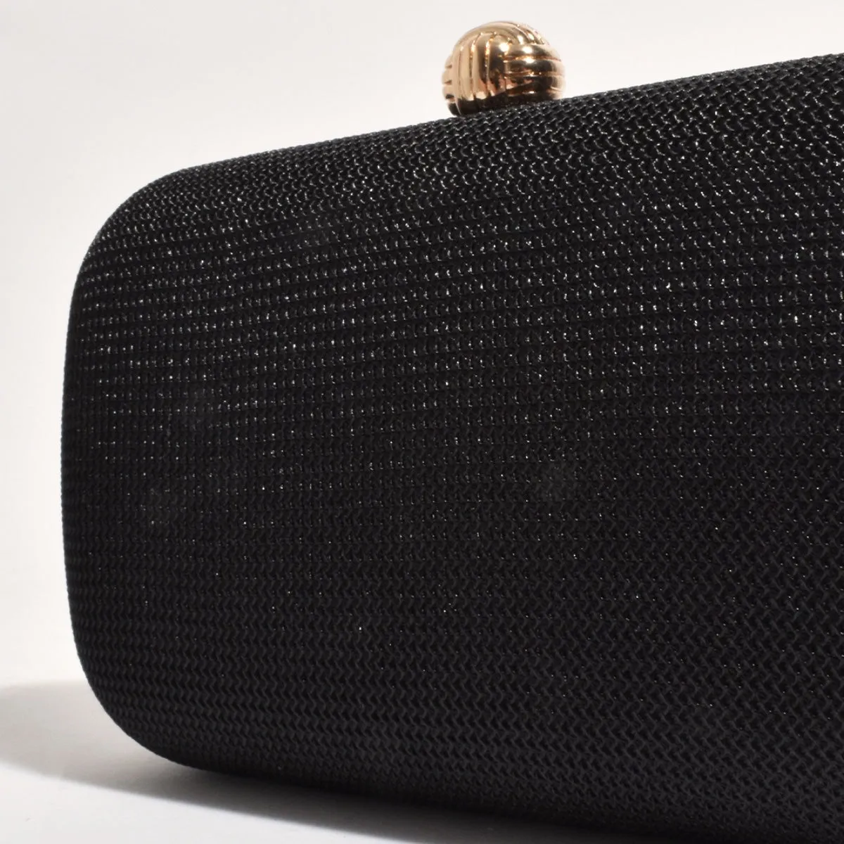 Ella Woven Structured Clutch (Black)