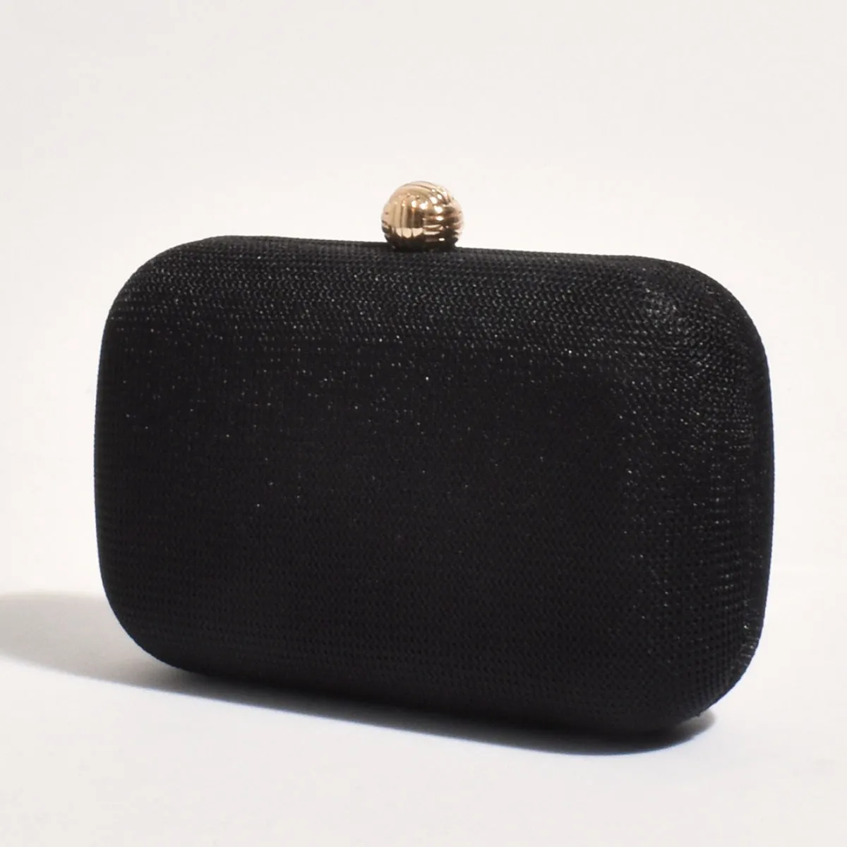 Ella Woven Structured Clutch (Black)