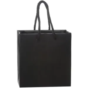 Eurotote Retail Bag with Rope Handle - Matte Black / 6" x 3.5" x 6.5"