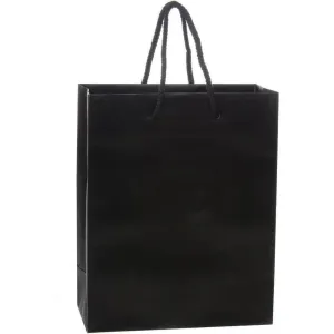 Eurotote Retail Bag with Rope Handle - Matte Black / 8" x 4" x 10"