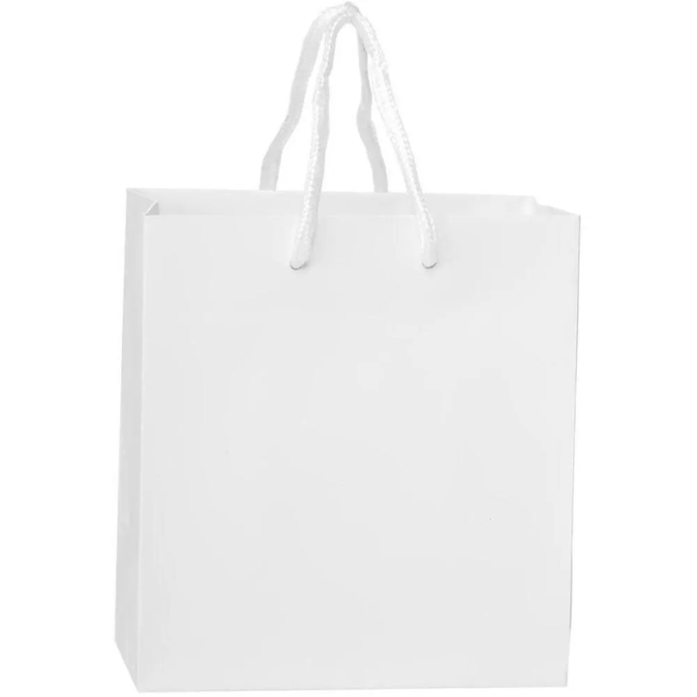 Eurotote Retail Bag with Rope Handle - Matte White / 6" x 3.5" x 6.5"