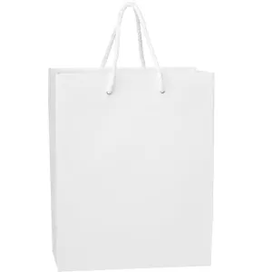 Eurotote Retail Bag with Rope Handle - Matte - White / 8" x 4" x 10"