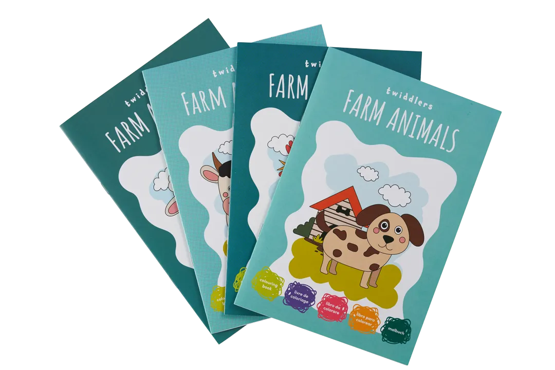 Farm Animals Colouring Books with Crayons & Stickers
