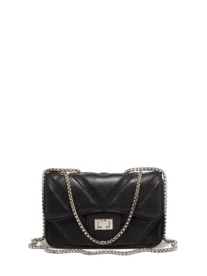 Faux-Leather Chain Shoulder Bag