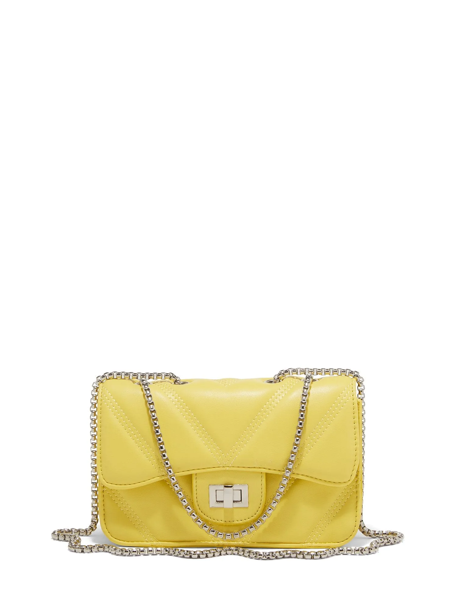 Faux-Leather Chain Shoulder Bag
