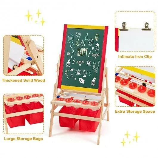 Flip-Over Double-Sided Kids Art Easel - Color: Multicolor