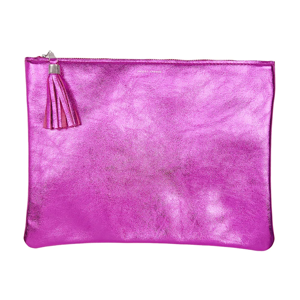 Foil XL Zip w/Tassel - Matte Foil Orchid