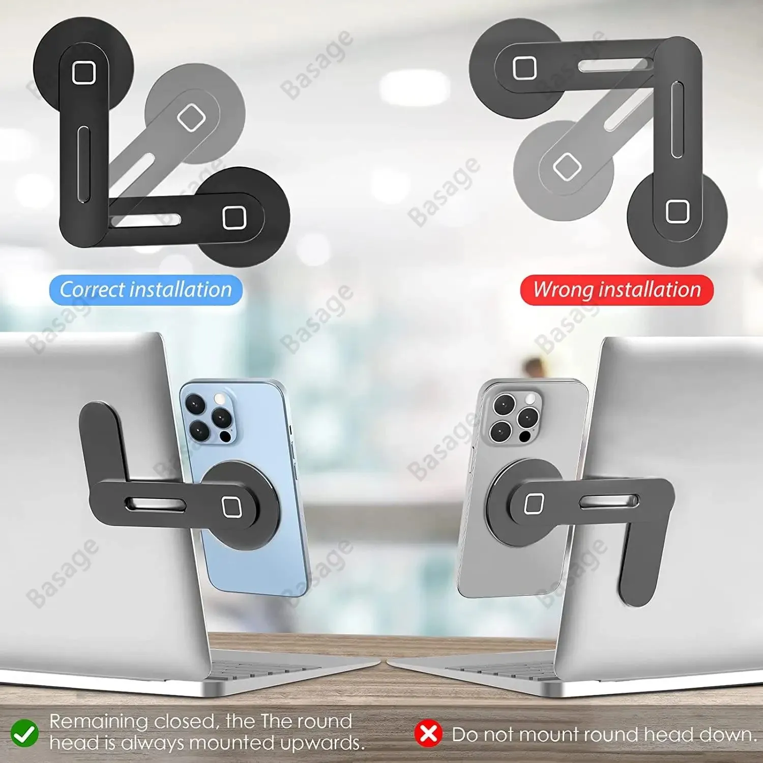 Foldable Magnetic Laptop Phone Holder