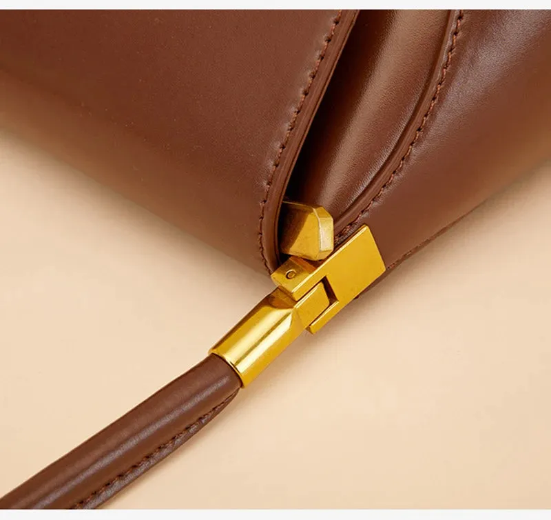 Genuine Leather Single Strap Baguette Shoulder Bags