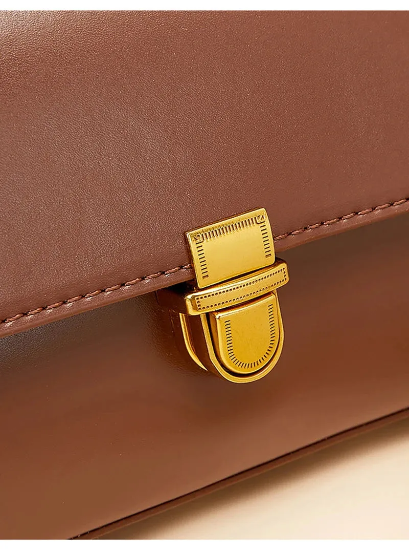 Genuine Leather Single Strap Baguette Shoulder Bags