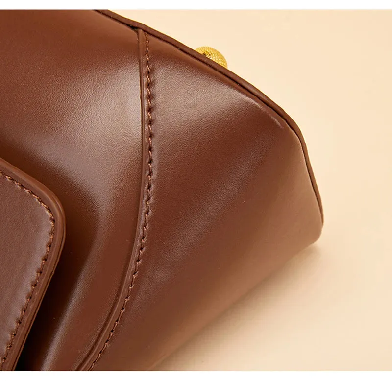 Genuine Leather Single Strap Baguette Shoulder Bags