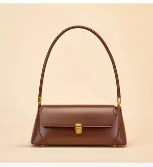 Genuine Leather Single Strap Baguette Shoulder Bags