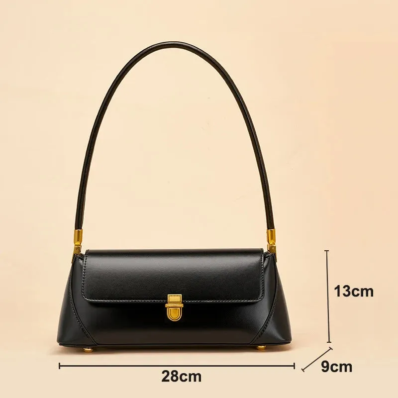 Genuine Leather Single Strap Baguette Shoulder Bags