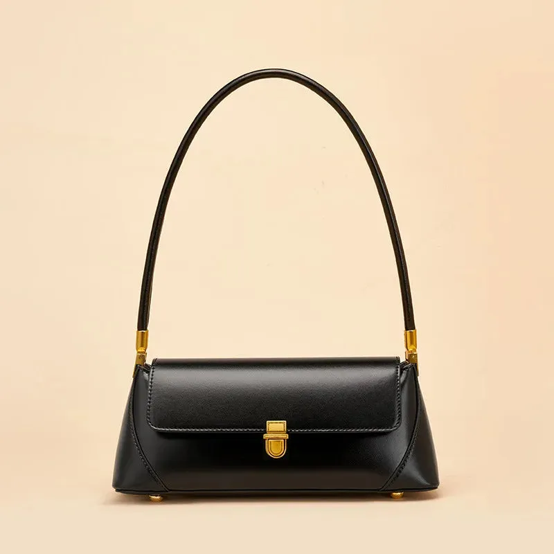 Genuine Leather Single Strap Baguette Shoulder Bags