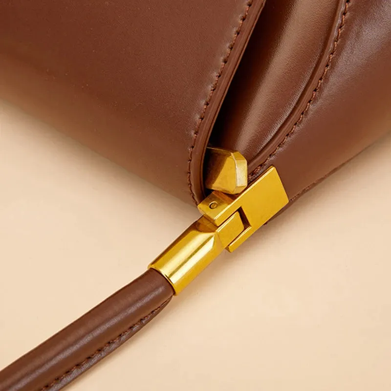 Genuine Leather Single Strap Baguette Shoulder Bags
