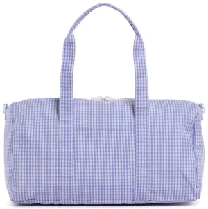 Gingham Lilac Weekender Duffel Bag