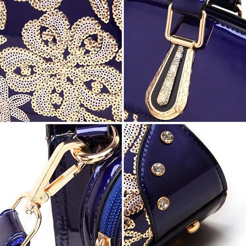 Glitter Sequin Flower Handbag