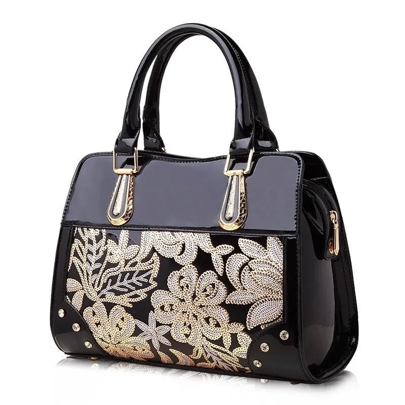 Glitter Sequin Flower Handbag