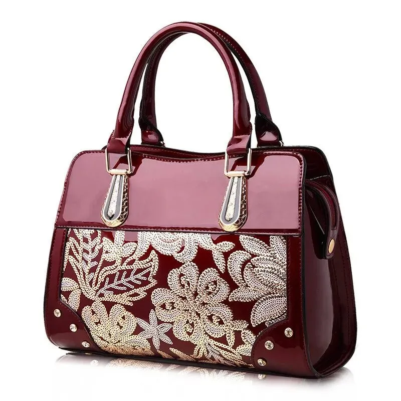 Glitter Sequin Flower Handbag
