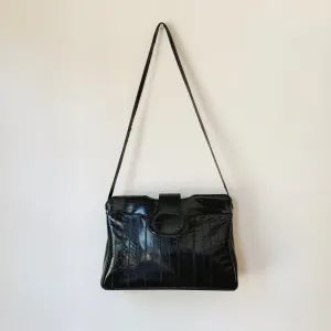 Glossy Black Eel Leather Purse