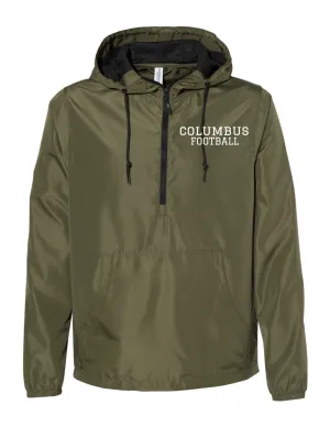 Green Lightweight Quarter-Zip Windbreaker Pullover Jacket