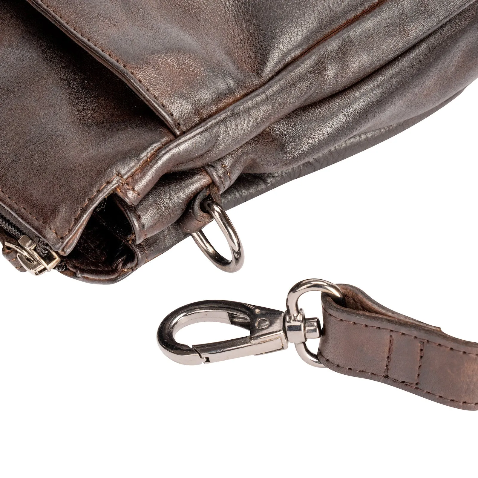 Greenwood 'June' Crossbody Leather Bag ~ Brown