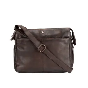 Greenwood 'June' Crossbody Leather Bag ~ Brown