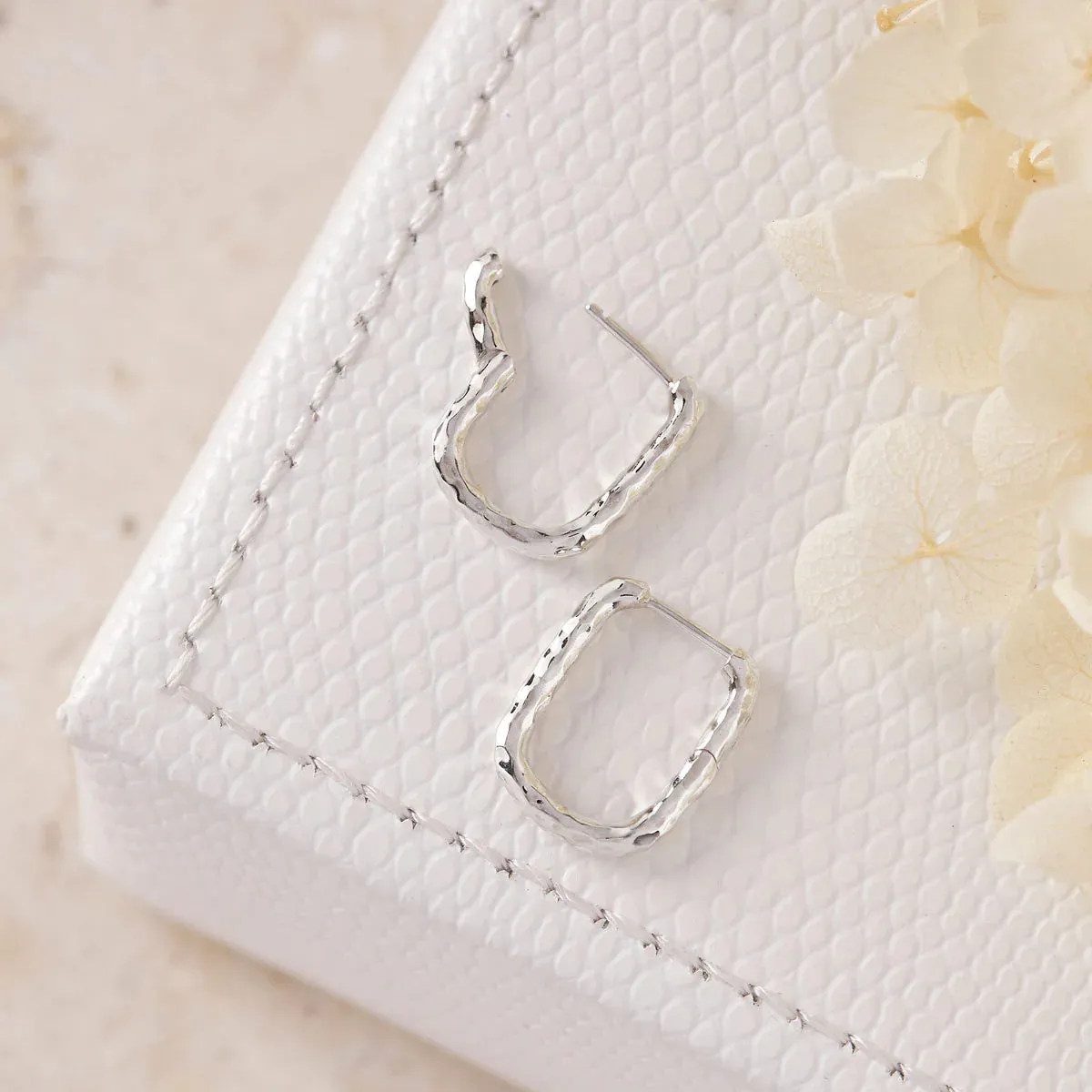 Harmony Textured Huggies Silver