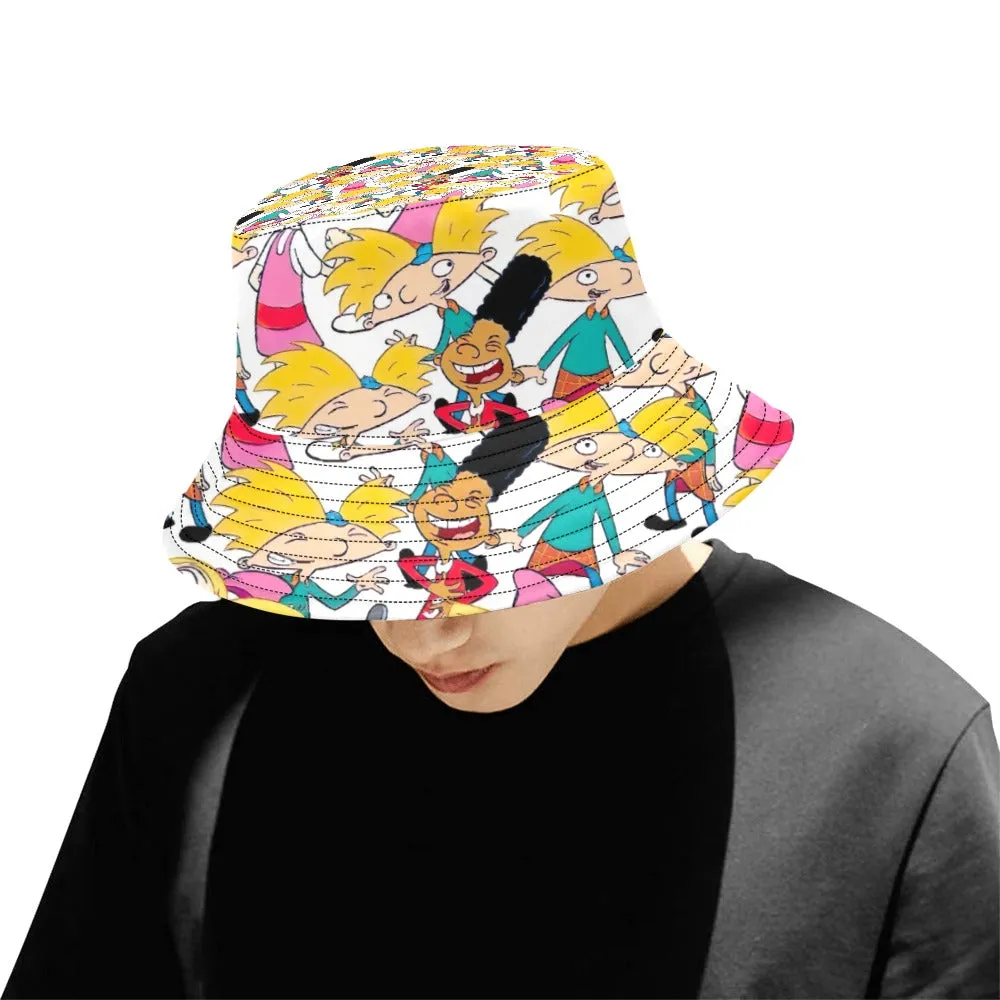 Hey Arnold! White Pattern Men's All Over Print Bucket Hat