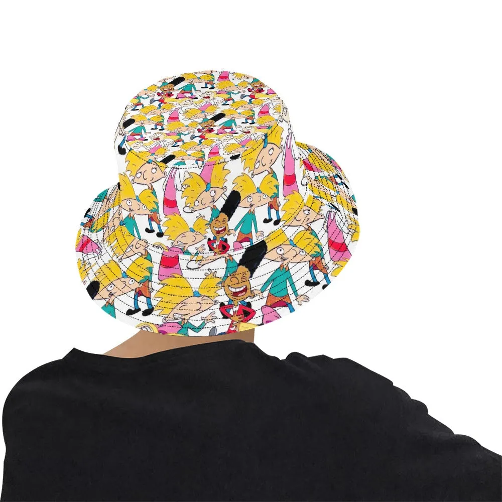 Hey Arnold! White Pattern Men's All Over Print Bucket Hat