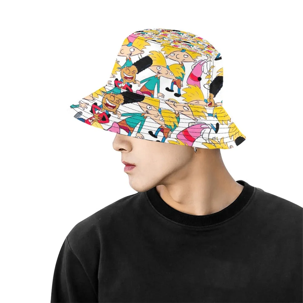 Hey Arnold! White Pattern Men's All Over Print Bucket Hat