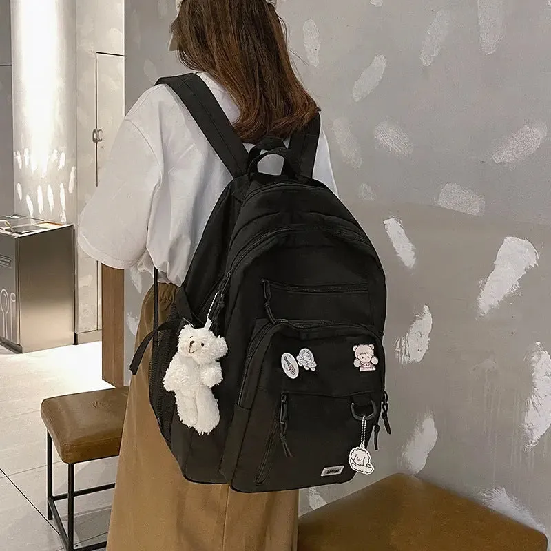 High Capacity Girls School Bag with Multi-Pocket Design
