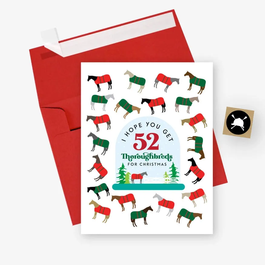 Hunt Seat Paper Co 52 Thoroughbreds Christmas Card