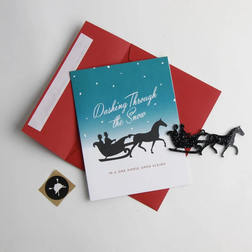 Hunt Seat Paper Co Dashing Ornament Card