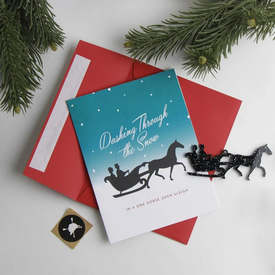 Hunt Seat Paper Co Dashing Ornament Card