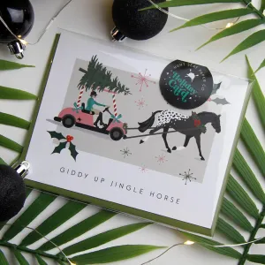 Hunt Seat Paper Co Giddy Up Jingle Horse Christmas Card