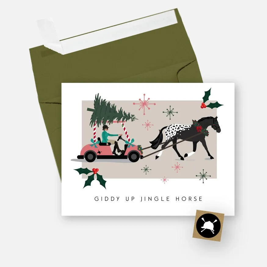 Hunt Seat Paper Co Giddy Up Jingle Horse Christmas Card