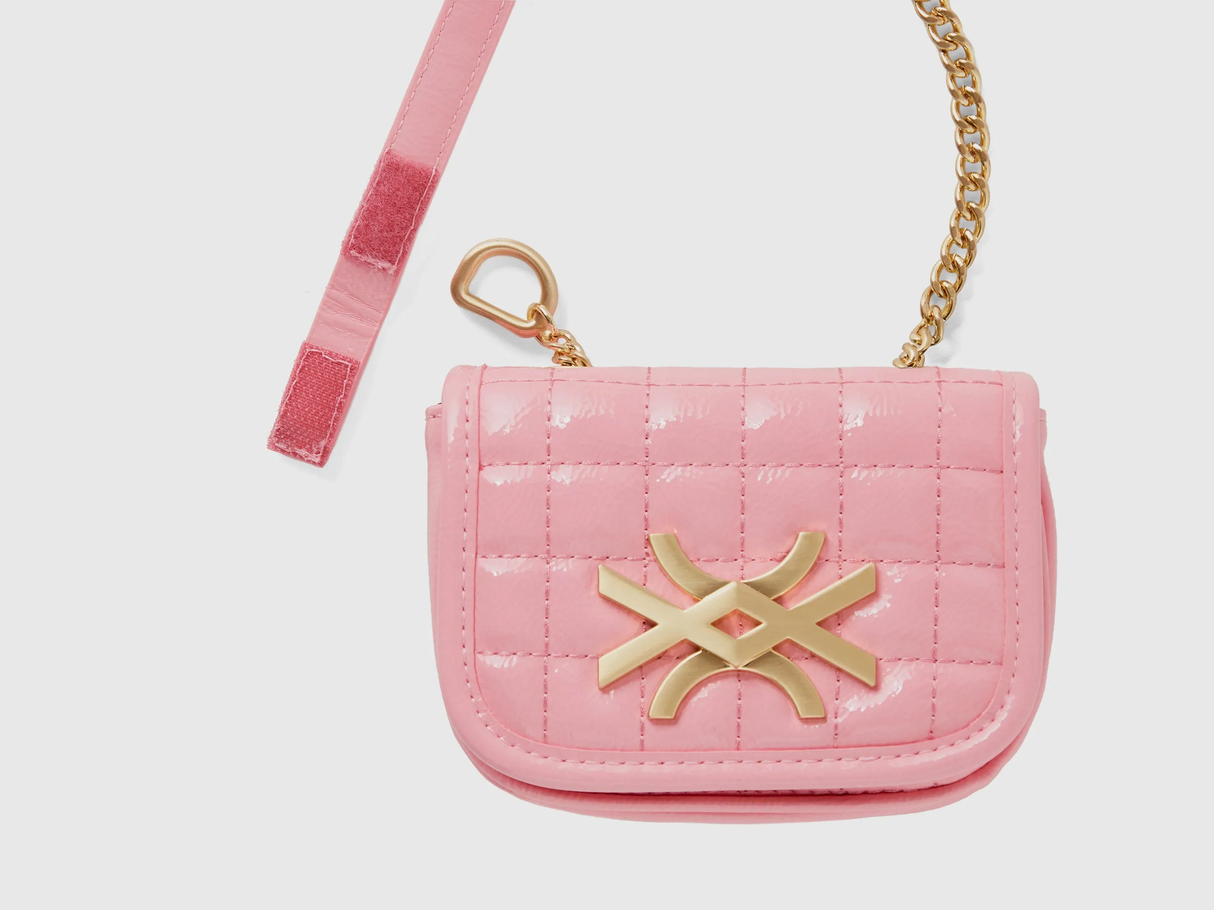 Imitation Leather Sling Bag with Check Quilting