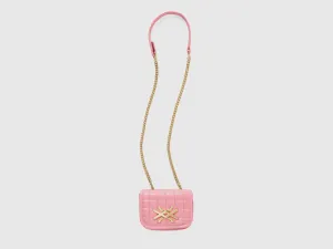 Imitation Leather Sling Bag with Check Quilting